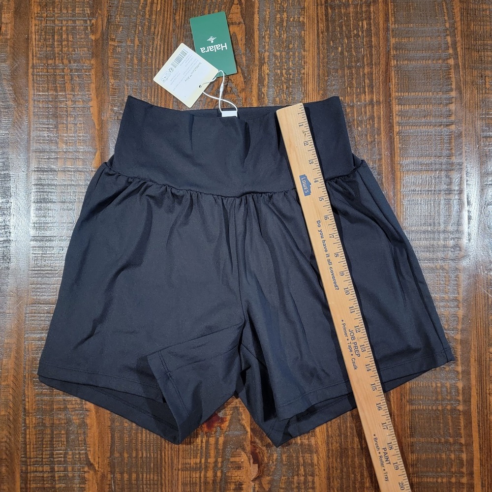 Halara SoftlyZero Airy High Waisted Active Shorts Black Women's Size Medium Long - Picture 2 of 5